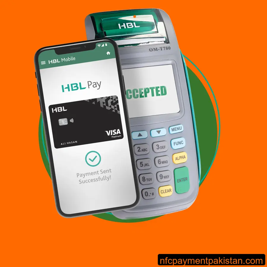 Meezan Bank physical contactless Visa card tap demonstration at POS machine