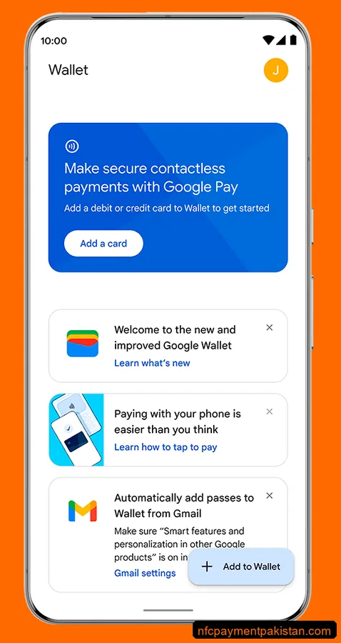 Meezan Bank Visa card added inside Google Wallet app ready for tap to pay